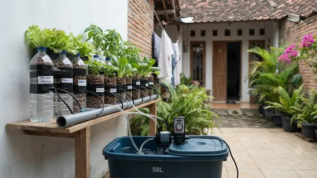 DIY Pot Hidroponik dari Botol Bekas Air Mineral dan Langkah Mudah untuk Pemula Model Sistem EBB dan Flow