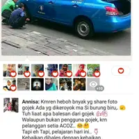 Inilah Jakarta dan inilah wajah Indonesia seharusnya! Bukan saling memukul, tapi Gojek dan sopir taksi biru ini saling membantu..