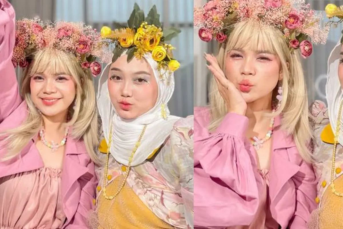 Potret Sinta dan Jojo Tirukan Tren Makeup Douyin. (instagram/sisisinta/jojoevitae)