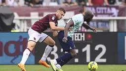 I Nerazzurri menang tipis atas tuan rumah Torino dengan skor 1-0. (Fabio Ferrari/LaPresse via AP)