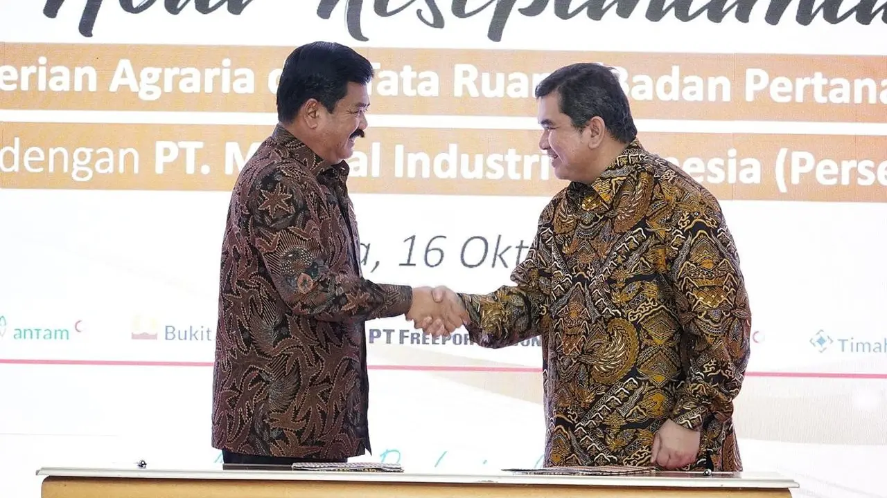 Penandatanganan Nota Kesepahaman BUMN Holding Industri Pertambangan MIND ID dan Kementerian Agraria dan Tata Ruang/Badan Pertanahan Nasional