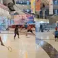 Viral mall yang sepi ini jadi tempat bermain badminton (Sumber: Twitter/mediocrickey)