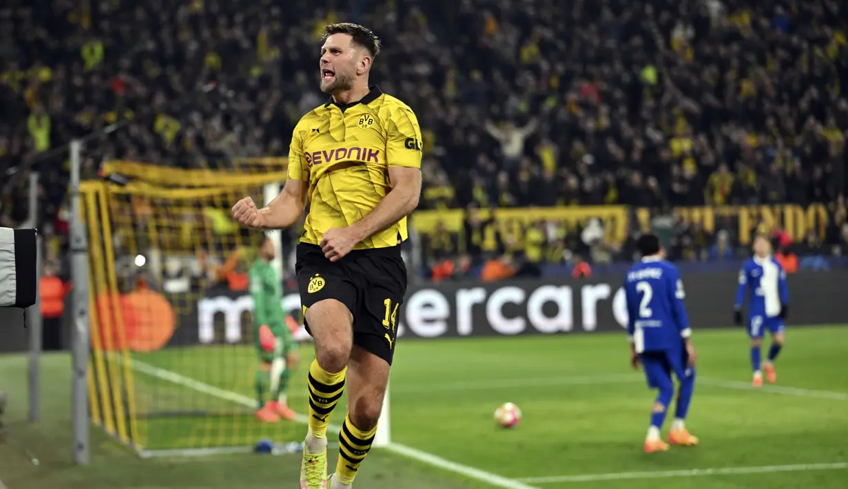 Empat gol Dortmund dicetak Julian Brandt, Ian Maatsen, Niclas Fullkrug, dan Marcel Sabitzer. (Bernd Thissen/dpa via AP)
