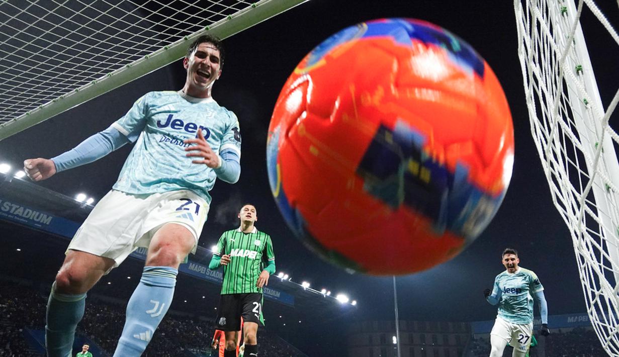 Bermain di Mapei Stadium, Rabu (7/1/2026) dini hari WIB, Bianconeri pulang dengan kemenangan tiga gol tanpa balas. (Massimo Paolone/LaPresse via AP)