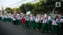 <p>Sejumlah siswa-siswi MI/MTS Tarbiyatul Diniyah mengikuti pawai menyambut Tahun Baru Islam 1 Muharram 1445 Hijriah di Jakarta, Selasa (18/7/2023). Pawai tersebut untuk menyambut Tahun Baru Islam 1 Muharram 1445 Hijriah yang jatuh pada 19 Juli 2023 sekaligus memperkenalkan tahun Hijriah kepada pelajar. (Liputan6.com/Faizal Fanani)</p>