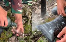 Lagi Jelajah Hutan, Anggota TNI AD Punya Cara Unik Merebus Talas Tidak Pakai Api
