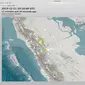 Gempa bumi magnitudo 5,6 mengguncang wilayah Kuantan Singingi, Riau, Senin (11/12/2023). Gempa tersebut terjadi pada pukul 17.16 WIB.(Dok BMKG)