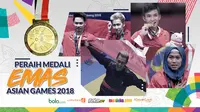 Peraih medali emas Asian Games 2018 dari Tim Indonesia. (Bola.com/Dody Iryawan)
