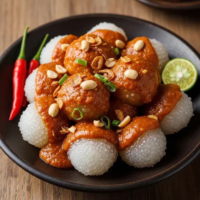 Cara Membuat Cilok Tanpa Tepung Tapioka (Image by Gemini AI)