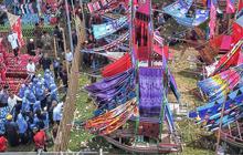 FOTO: Uniknya Tradisi Maulid Nabi dengan Miniatur Perahu Pinisi di Maros Sulsel