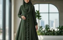 8 Model Gamis Syari Warna Gelap Tapi Tetap Bikin Wajah Cerah, Kombinasi Fashion Anti Gagal