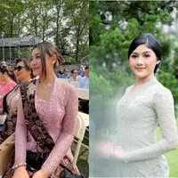 Saat hadiri wisuda sang kakak Zahwa Massaid, Aaliyah Massaid tampil menawan kenakan kebaya kutubaru warna pink yang serasi dengan sang kakak. [@rezaartameviaofficial]