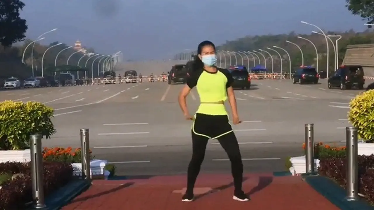 Viral Perempuan Senam Aerobik saat Kudeta Myanmar, Pakai Lagu Indonesia
