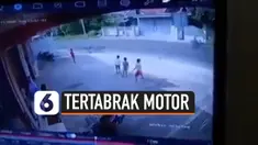 NGERI, BOCAH TERTABRAK MOTOR HINGGA TERPENTAL SAAT MENYEBERANG