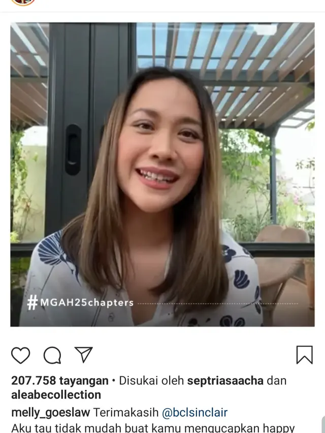 Unggahan Melly Goeslaw. (Foto: Instagram @melly_goeslaw)