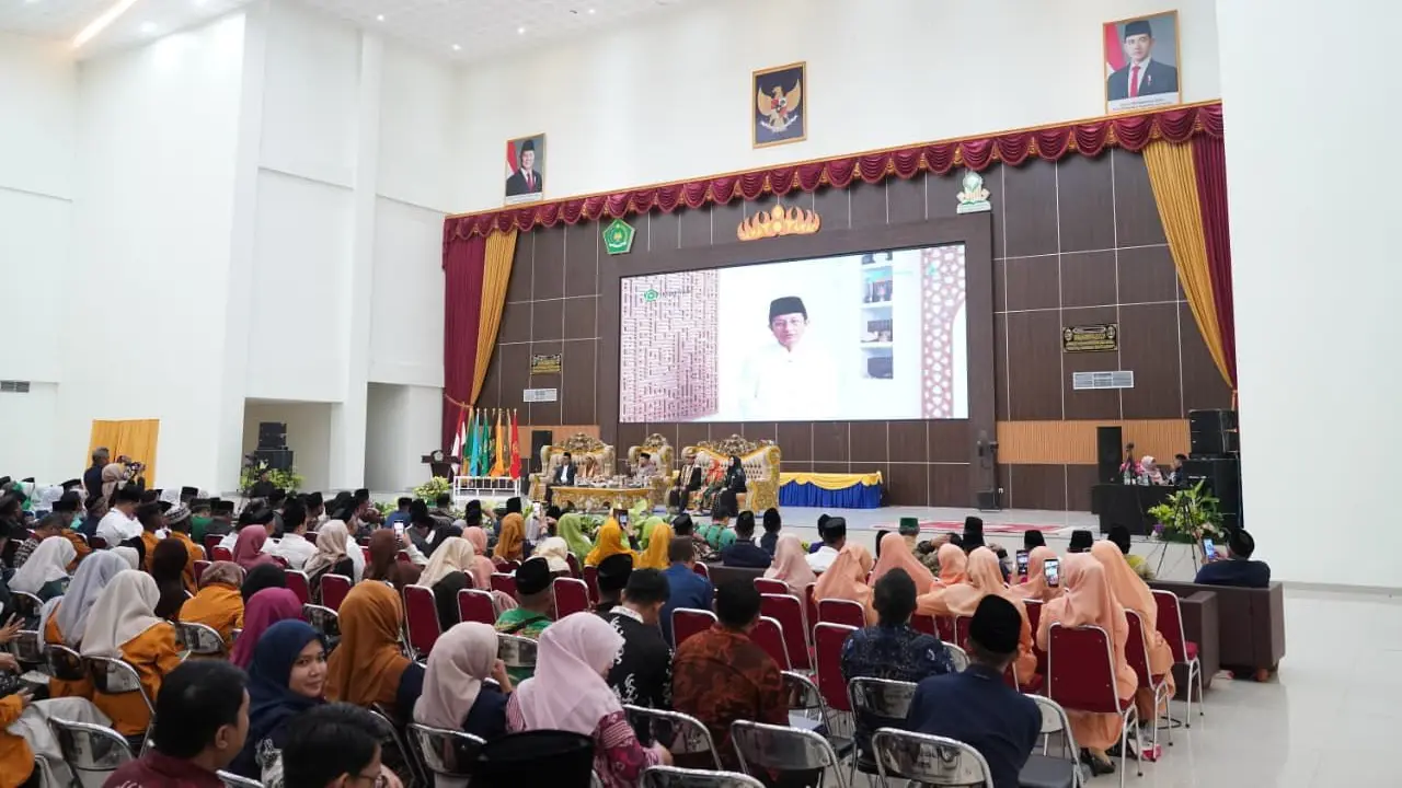 Menteri Agama Nasaruddin Umar hadir secara virtual dalam kegiatan bedah buku KH. Abdul Wahab Hasbullah: Pendiri NU Penggerak NKRI bertema The Mastermind of Movement: Mengupas Tuntas Seni Kepemimpinan Inklusif dan Dialektika Moderasi (Istimewa)