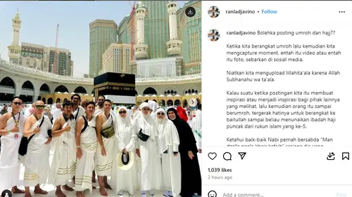 Respons Raffi Ahmad Saat Dikritik Netizen karena Ngonten Terus Selama  Berhaji - ShowBiz Liputan6.com