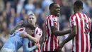 Kekalahan ini membuat The Citizens tetap berada di bawah Arsenal di posisi kedua klasemen dengan nilai 32. (AP/Dave Thompson)