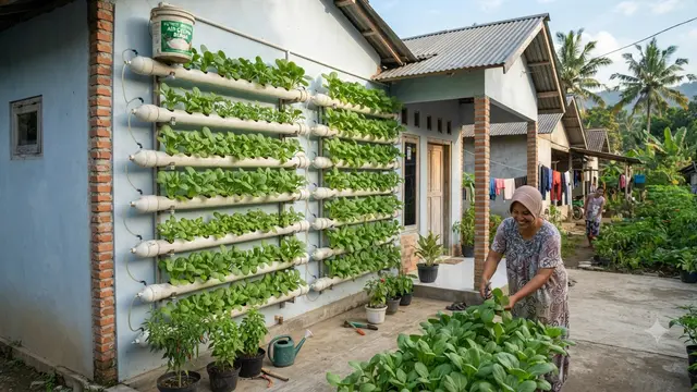Ide Kebun Sayur untuk Rumah Subsidi Tanpa Menguras Anggaran yang Bisa Petik Setiap Hari Model Sistem Tanam dalam Pipa