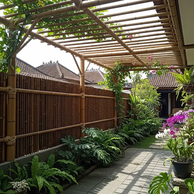9 Inspirasi Pagar Bambu Multifungsi untuk Kebun Sekaligus Peneduh Halaman