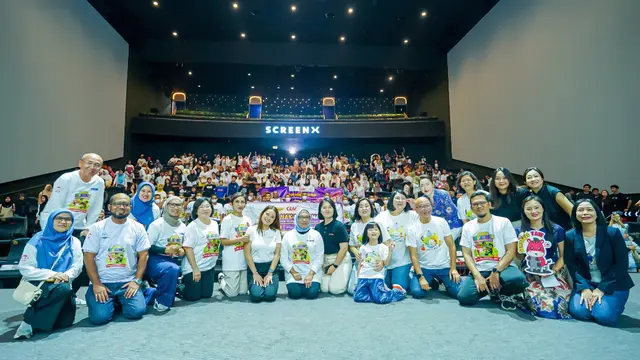 Momen seru nonton film Jumbo bersama 400 anak-anak di CGV Grand Indonesia.