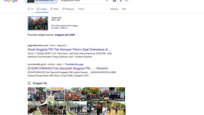 Cek Fakta Liputan6.com menelusuri klaim foto penampakan PKI