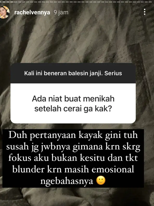 Unggahan Rachel Vennya. (Foto: Instagram @rachelvennya)