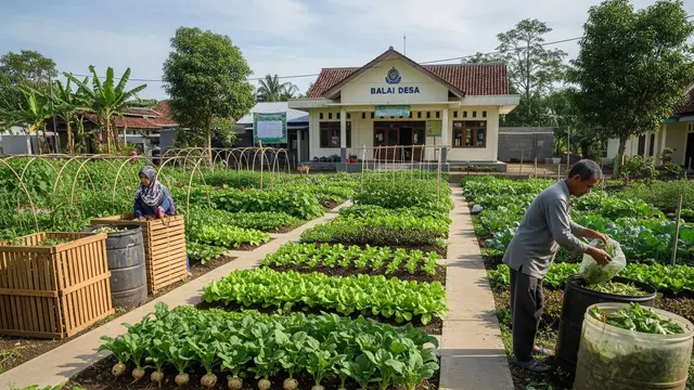 ide kebun sayur di balai desa untuk kebutuhan warga