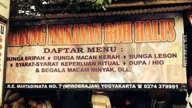 6 Nama Warung Makan Terinspirasi dari Hantu Ini Malah Bikin Merinding