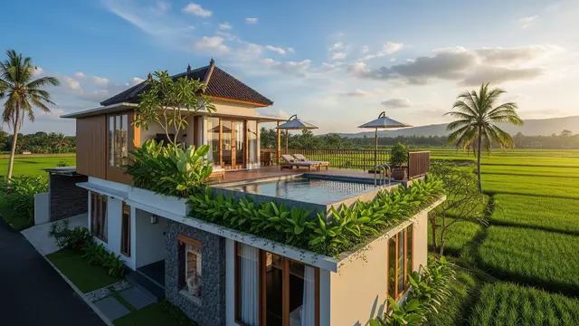 8 Inspirasi Desain Rumah Kampung Modern Plus Kolam Renang Ukuran 2x3 Meter