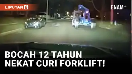 VIDEO: Nekat Curi Forklift, Bocah 12 Tahun Terlibat Kejar-kejaran dengan Polisi