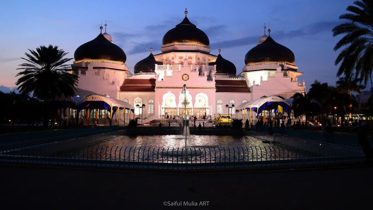 Ilustrasi masjid Raya Baiturrahman Aceh