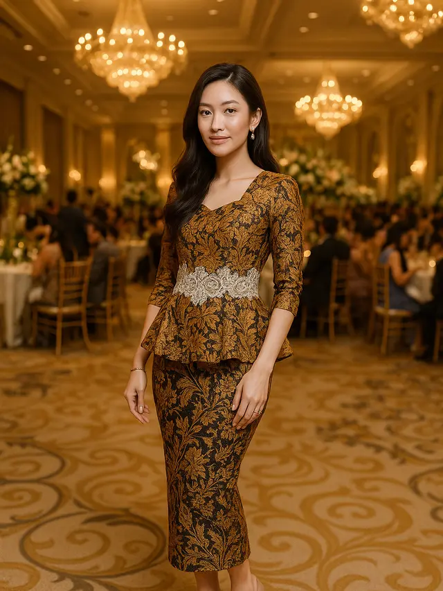 Model Batik Kombinasi Brokat untuk Pesta Pernikahan