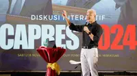 Calon Presiden Ganjar Pranowo dalam acara saresehan nasional yang diadakan oleh Ikatan Alumni Universitas Negeri Makassar di Hotel Four Points, Kec. Tamalate, Kota Makassar, Sulawesi Selatan, Sabtu (18/11/2023) (Istimewa)