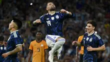 Bek Timnas Argentina Nicolas Otamendi merayakan golnya ke gawang Zambia di laga uji coba di Buenos Aires, Rabu (01/04/2026) pagi WIB. (AP Photo/Gustavo Garello)