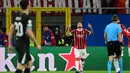 Liverpool tertinggal lebih dulu lewat gol cepat yang dicetak pemain AC Milan, Christian Pulisic pada menit ke-3. (PIERO CRUCIATTI/AFP)