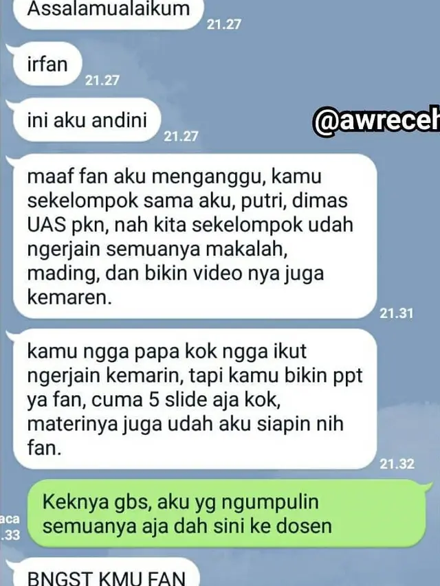6 Chat Kerja Kelompok Ini Seenaknya Sendiri, Bikin Kesal