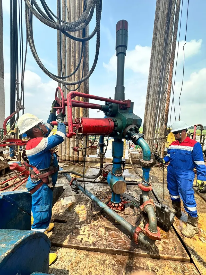 Elnusa berkontribusi dalam penemuan cadangan minyak baru pada kegiatan pengeboran sumur eksplorasi East Pondok Aren (EPN-001) di Bekasi, Jawa Barat. (Dok Pertamina)