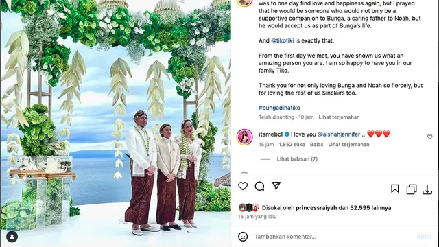 Aishah Sinclair Adik mendiang Ashraf Sinclair Sampaikan Doa dan Ucapan Terima Kasih untuk BCL dan Tiko Aryawardhana