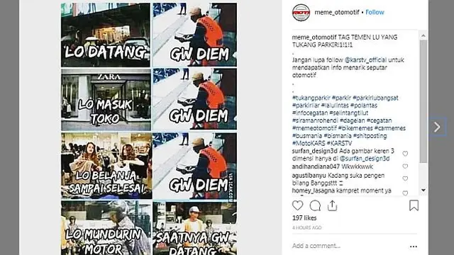 Berbagai hal bisa dijadikan Meme menarik, tidak terkecuali yang berkaitan dengan otomotif.