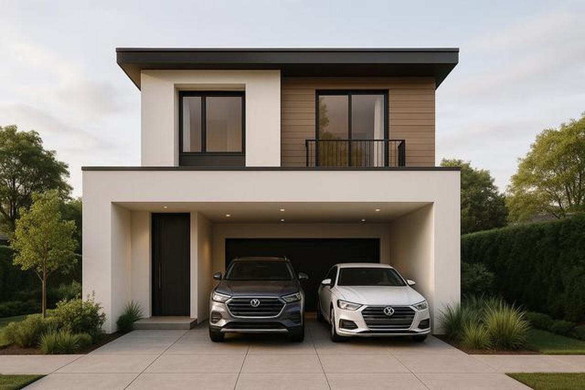 8 Inspirasi Desain Rumah 6x12 dengan Garasi 2 Mobil, Ide Hunian Menarik 2025