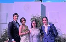 Detail Outfit Gisella Anastasia dan Cinta Brian saat Go Public di Kondangan Luna Maya & Maxime Bouttier