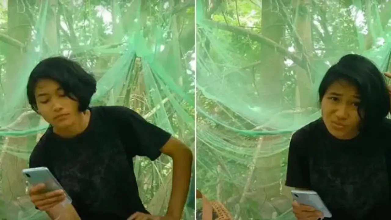 Susah Sinyal, Mahasiswi Ini Nekat Berkemah di Pohon Demi Ujian Online