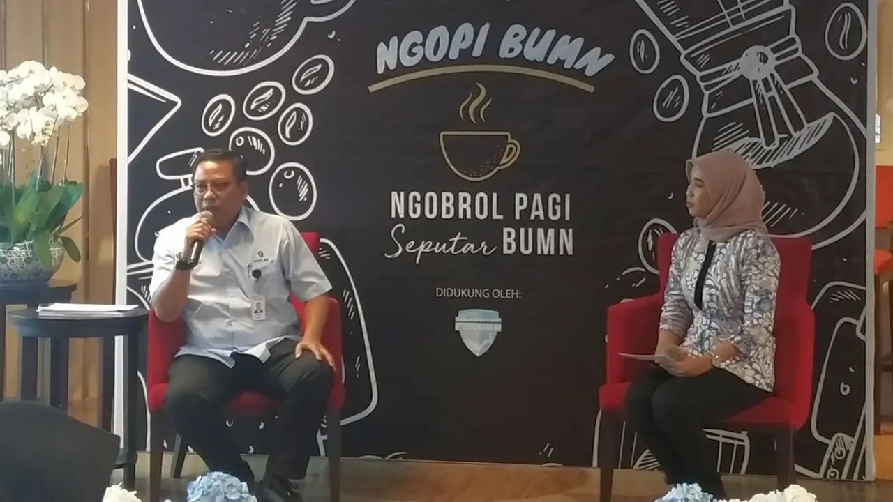 Direktur Pengembangan Usaha Perum Peruri Fajar Rizki dalam acara Ngopi BUMN di Kementerian BUMN, Rabu (8/1/2020).