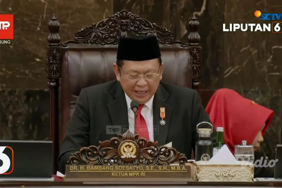 Ketua MPR RI Bambang Soesatyo di Sidang Tahunan MPR RI 2024.