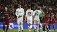 Sergio Ramos usai diusir wasit di laga El Clasico / Reuters