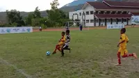 Pertandingan antara SSB Supyor melawan SSB Nafri A di Final Regional Papua AQUA Danone Nations Cup (AQUA DNC) 2020 (AQUA Danone)