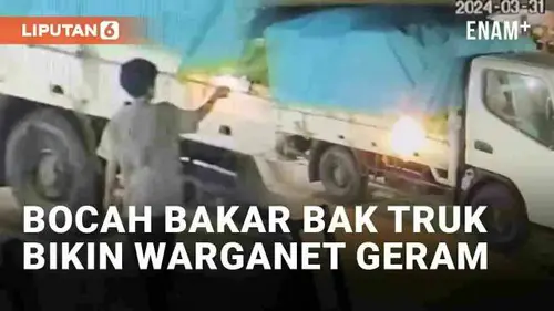 VIDEO: Viral Bocah Bakar Bak Truk di Kutai Kartanegara Buat Warganet Geram
