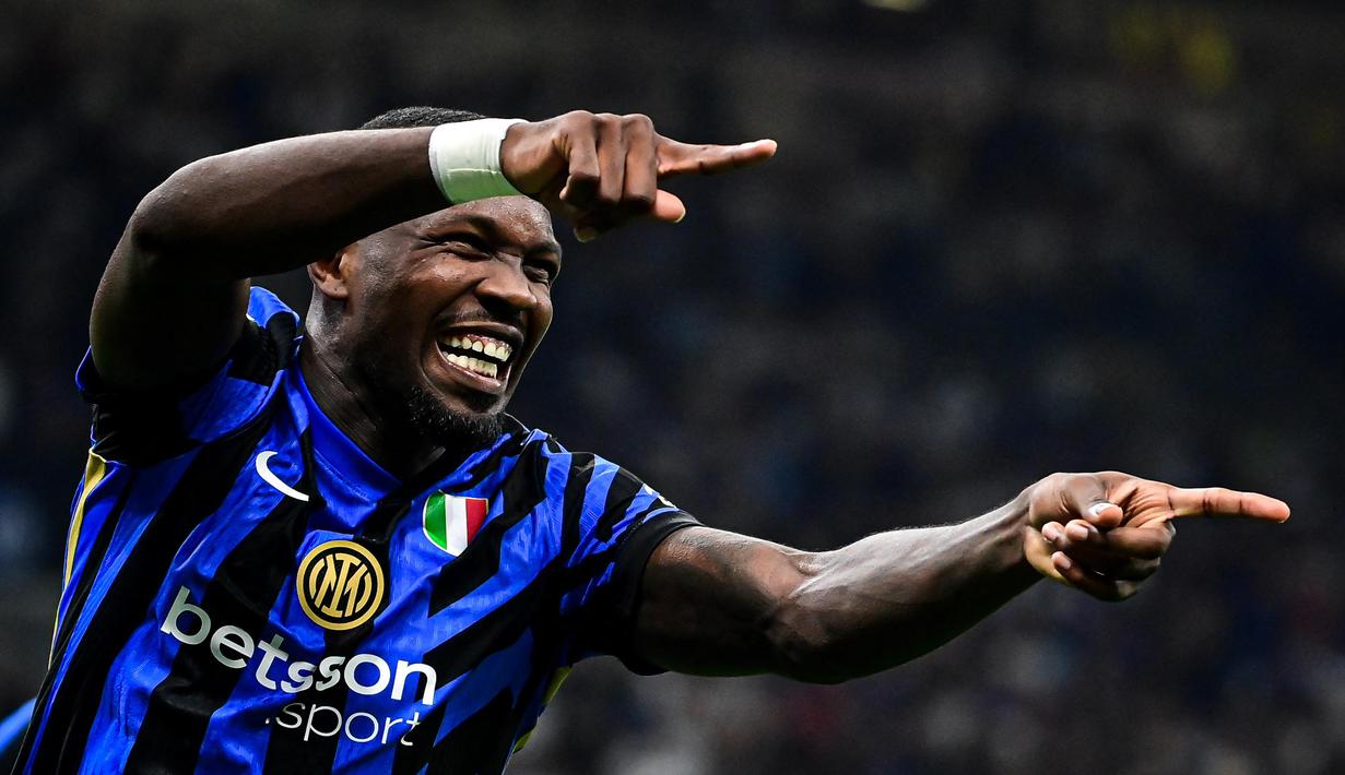 Dua gol Marcus Thuram pada menit ke-47 dan 56 melengkapi performa apik I Nerazzurri saat menjamu Atalanta. (Piero CRUCIATTI/AFP)