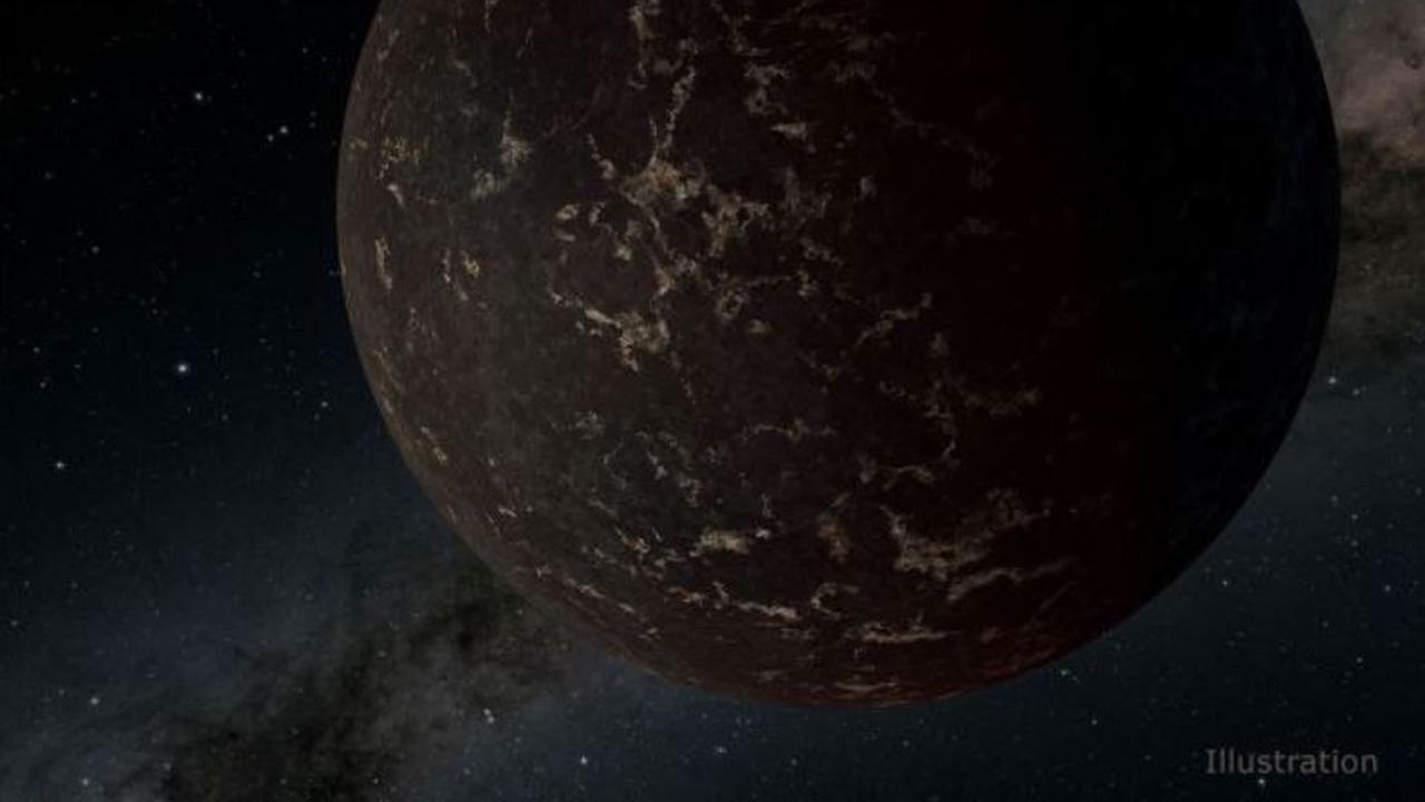 Ilustrasi planet ekstrasurya LHS 3844b, yang mungkin memiliki permukaan berbatu mirip dengan bulan Bumi. (NASA / JPL-Caltech / R. Hurt (IPAC))